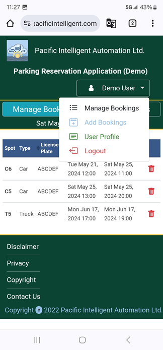 Access Profile Page